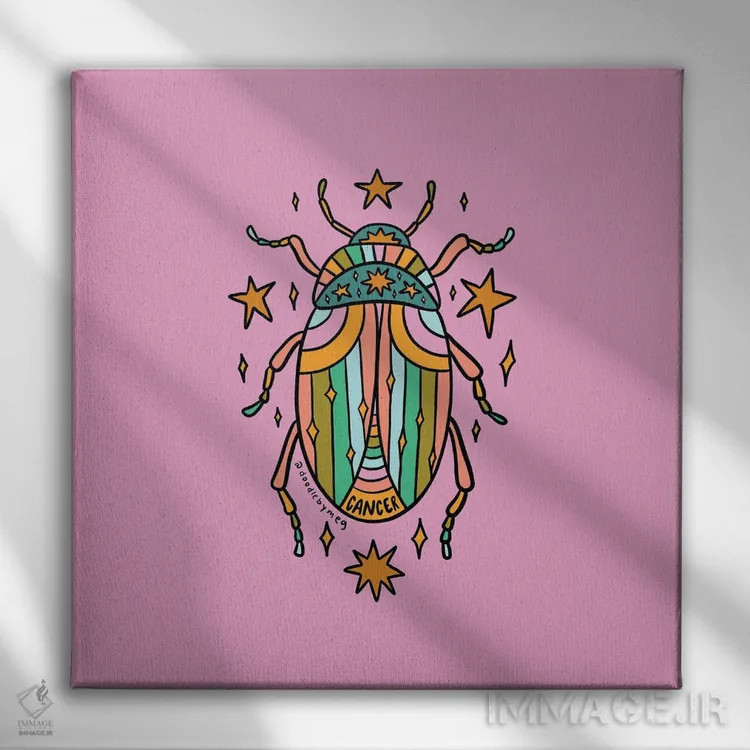 تابلو سوسک متولد تیر (برج سرطان) اثر دودل بای مگ (استودیوی هنری) - نمای روبهرو روی دیوار