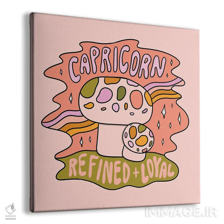 تابلو قارچ متولد دی (برج جدی) اثر دودل بای مگ (استودیوی هنری) - نمای پرسپکتیو محصول