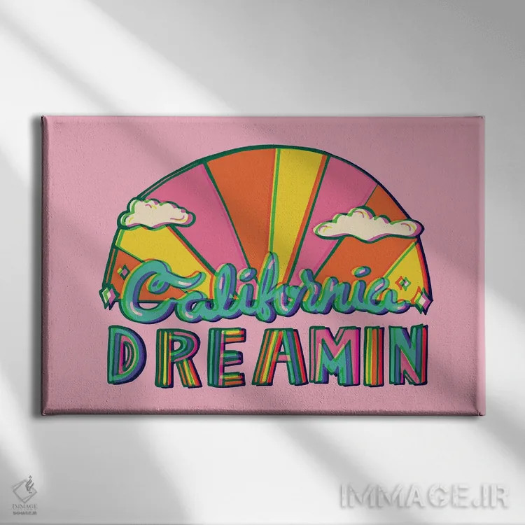 تابلو رویای کالیفرنیا اثر دودل بای مگ (استودیوی هنری) - نمای روبهرو روی دیوار