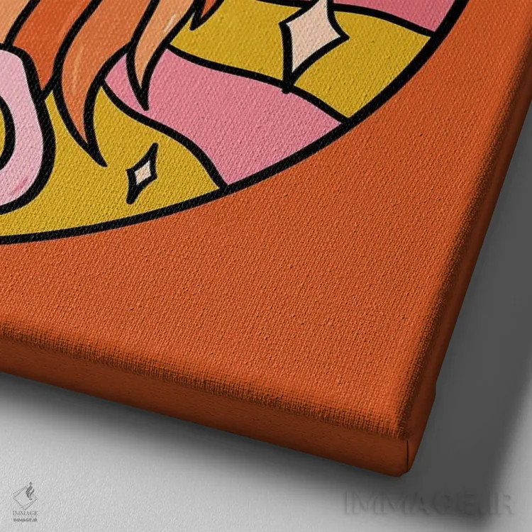 تابلو برج اسد (مرداد) اثر دودل بای مگ (استودیوی هنری) - نمای نزدیک بافت بوم