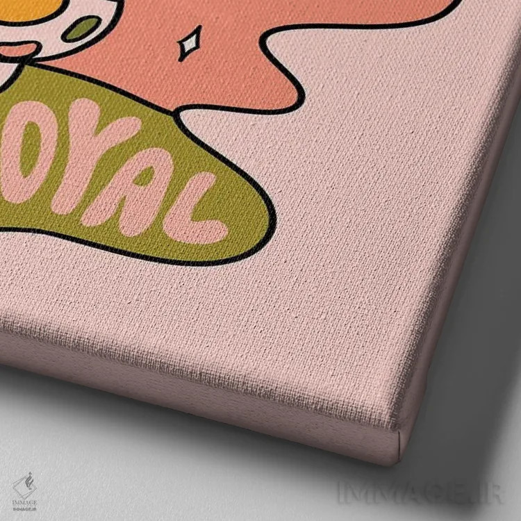 تابلو قارچ متولد دی (برج جدی) اثر دودل بای مگ (استودیوی هنری) - نمای نزدیک بافت بوم