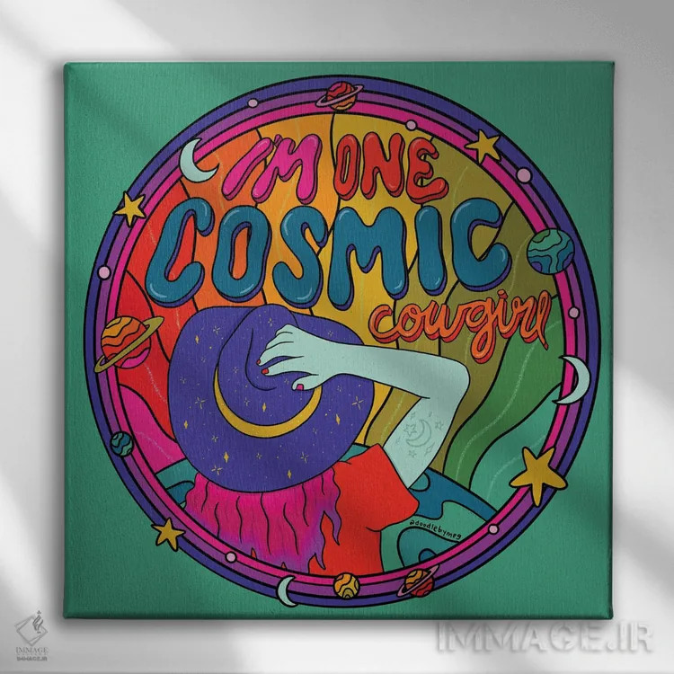 تابلو کابوی دخترانه کهکشانی اثر دودل بای مگ (استودیوی هنری) - نمای روبهرو روی دیوار