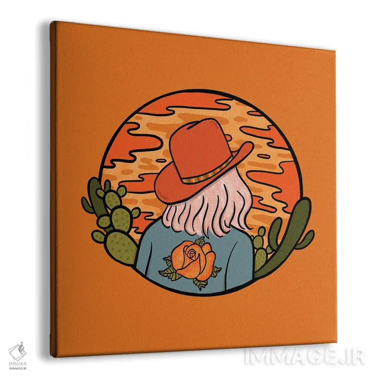 تابلو کابوی دخترانه صحرایی اثر دودل بای مگ (استودیوی هنری) - نمای پرسپکتیو محصول