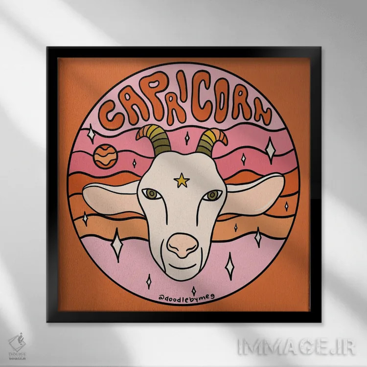 تابلو برج جدی (دی) اثر دودل بای مگ (استودیوی هنری) - نمای قابدار مشکی