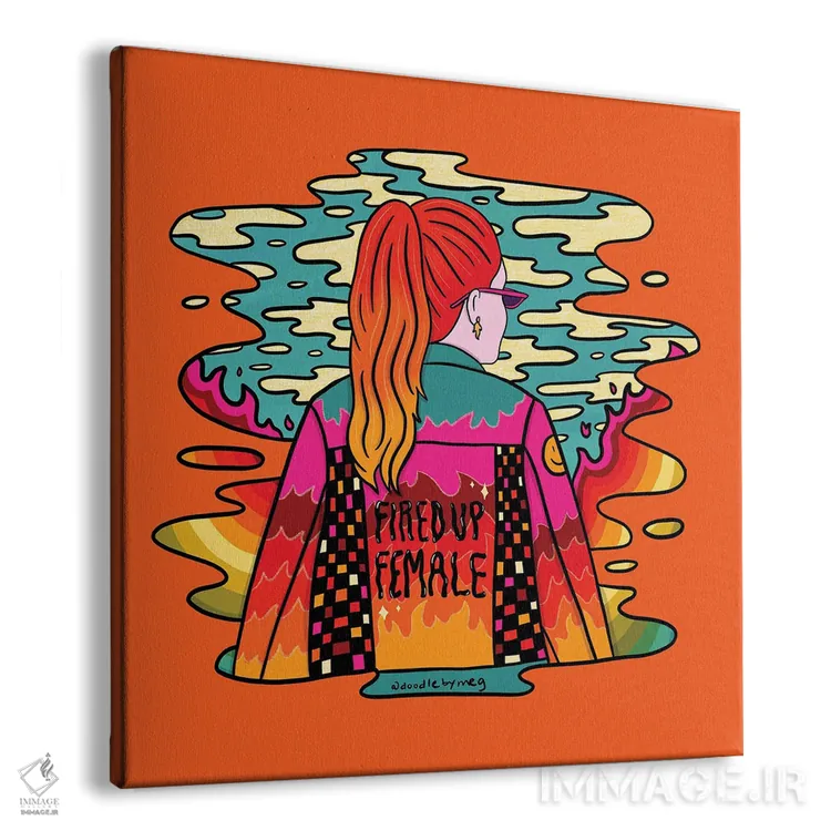 تابلو زن پرشور و هیجانزده اثر دودل بای مگ (استودیوی هنری) - نمای پرسپکتیو محصول