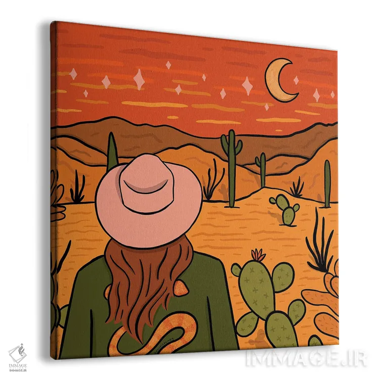 تابلو دختر صحرا اثر دودل بای مگ (استودیوی هنری) - نمای پرسپکتیو محصول