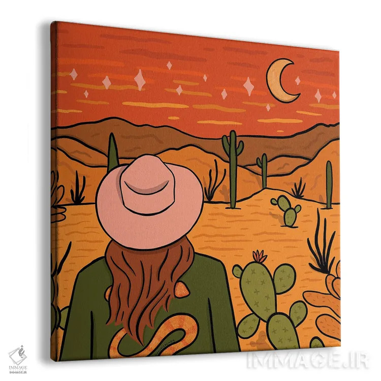 تابلو دختر صحرا اثر دودل بای مگ (استودیوی هنری) - نمای پرسپکتیو محصول