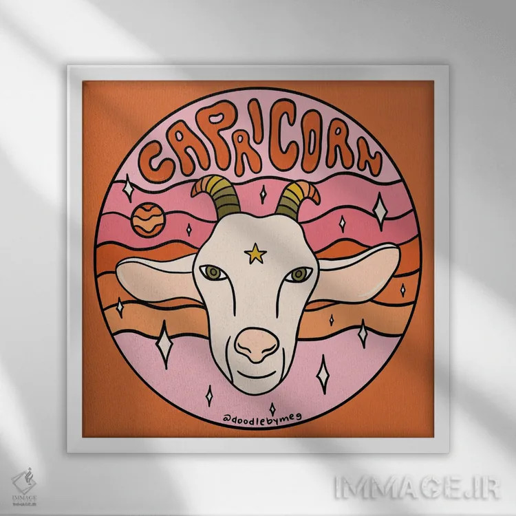 تابلو برج جدی (دی) اثر دودل بای مگ (استودیوی هنری) - نمای قابدار سفید