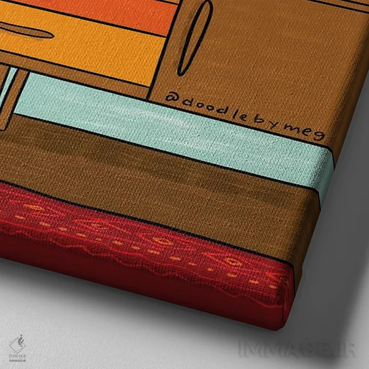 تابلو "Ctrl + Z" (بازگشت در کامپیوتر) اثر دودل بای مگ (استودیوی هنری) - نمای نزدیک بافت بوم