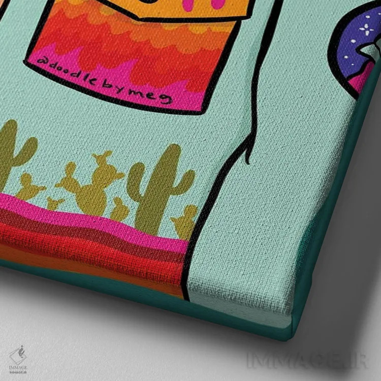 تابلو قلب کویری اثر دودل بای مگ (استودیوی هنری) - نمای نزدیک بافت بوم