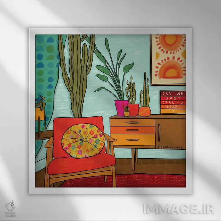 تابلو "Ctrl + Z" (بازگشت در کامپیوتر) اثر دودل بای مگ (استودیوی هنری) - نمای قابدار سفید