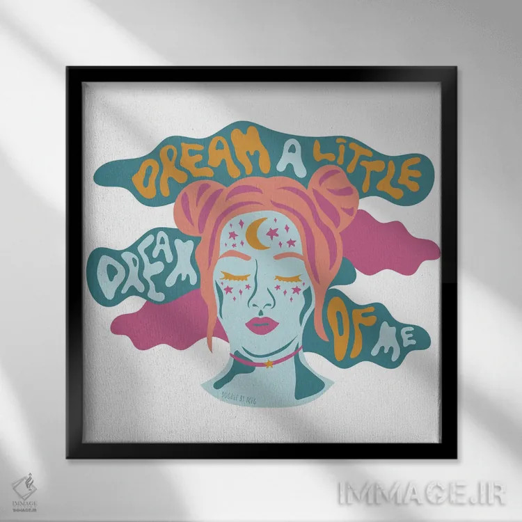 تابلو رویای کوچکی از من ببین اثر دودل بای مگ (استودیوی هنری) - نمای قابدار مشکی