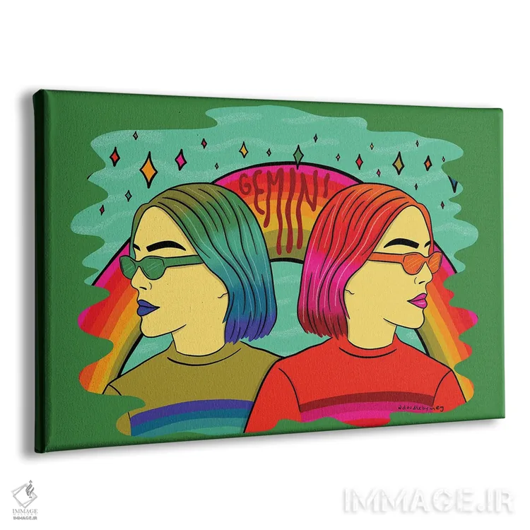 تابلو دختر متولد خرداد (برج جوزا) اثر دودل بای مگ (استودیوی هنری) - نمای پرسپکتیو محصول