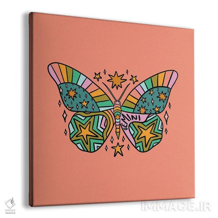 تابلو پروانه متولد خرداد (برج جوزا) اثر دودل بای مگ (استودیوی هنری) - نمای پرسپکتیو محصول