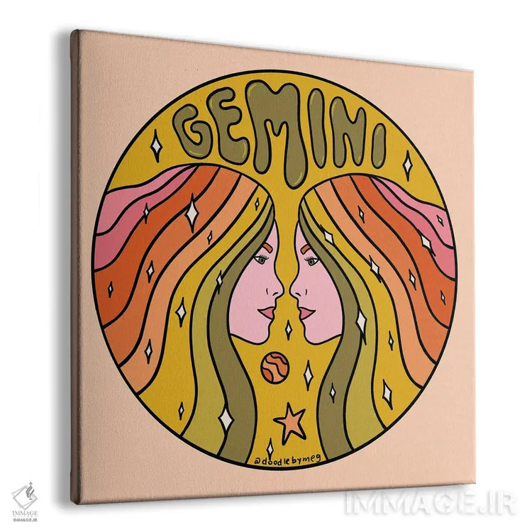 تابلو برج جوزا (خرداد) اثر دودل بای مگ (استودیوی هنری) - نمای پرسپکتیو محصول