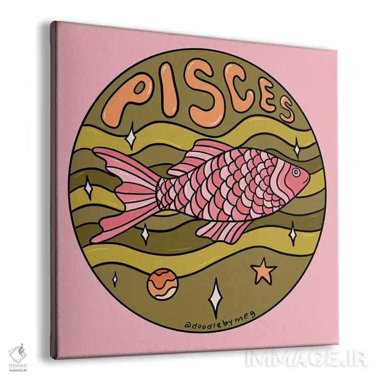 تابلو برج حوت (اسفند) اثر دودل بای مگ (استودیوی هنری) - نمای پرسپکتیو محصول