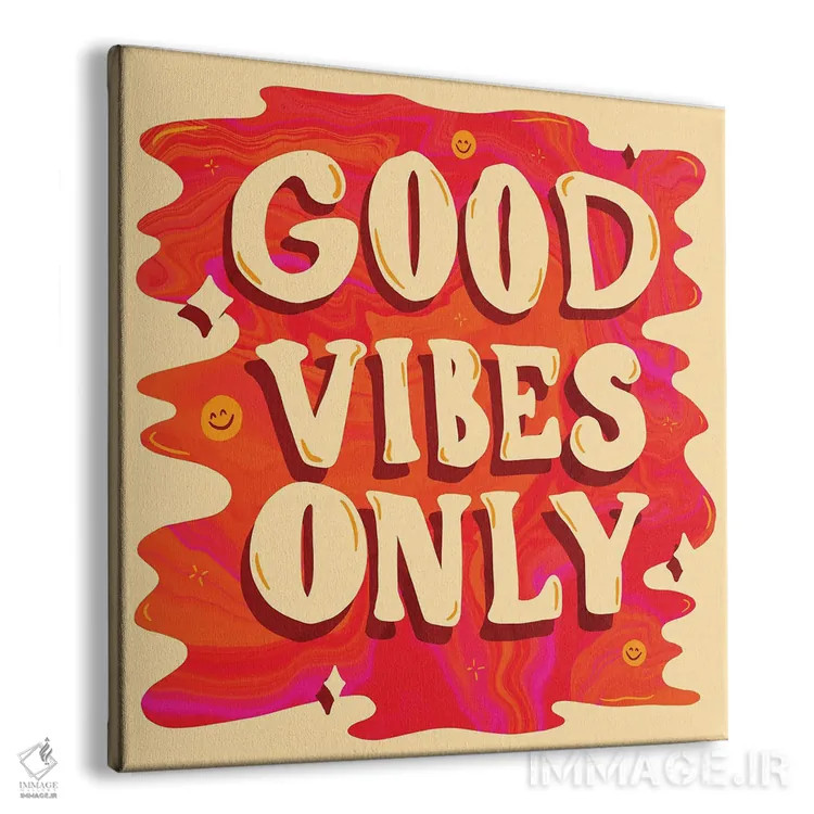 تابلو فقط احساسات مثبت اثر دودل بای مگ (استودیوی هنری) - نمای پرسپکتیو محصول