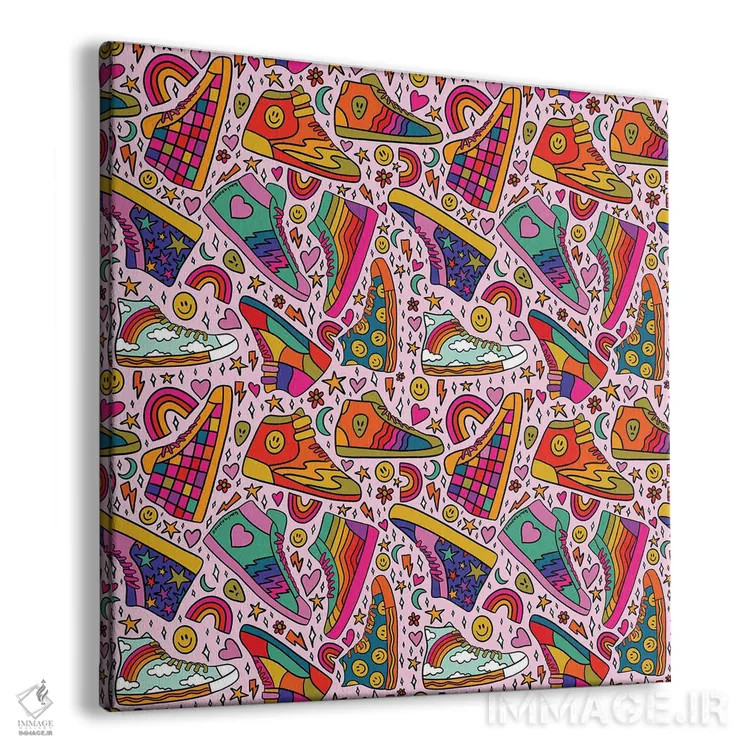 تابلو طرح کتانی ساقبلند اثر دودل بای مگ (استودیوی هنری) - نمای پرسپکتیو محصول