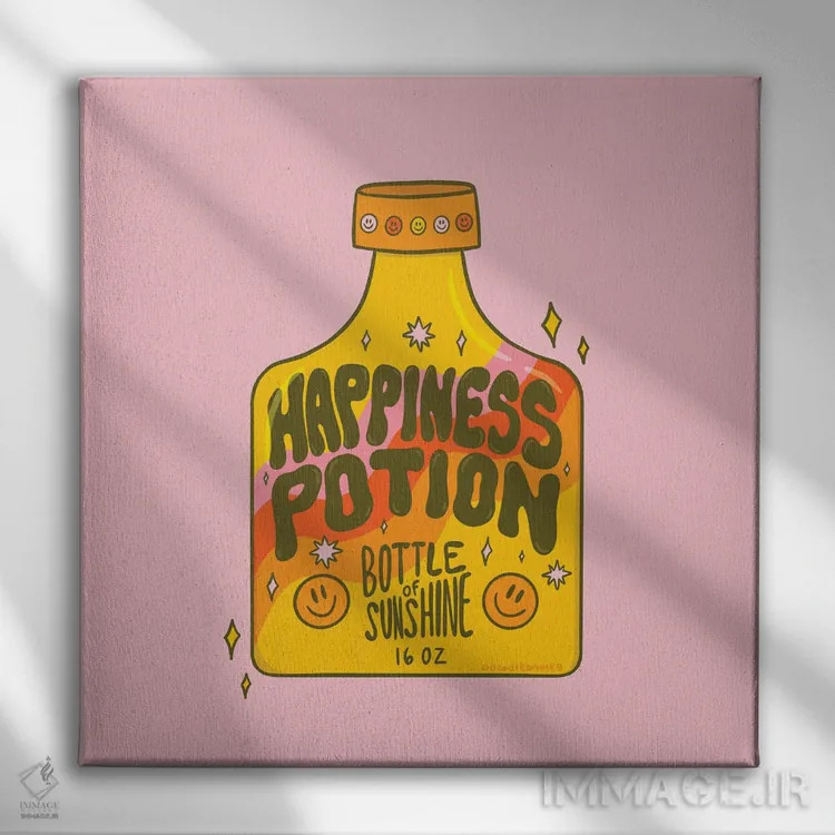 تابلو معجون خوشبختی اثر دودل بای مگ (استودیوی هنری) - نمای روبهرو روی دیوار