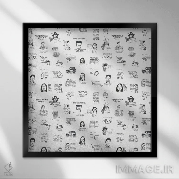 تابلو جملات سریال دختران گیلمور اثر دودل بای مگ (استودیوی هنری) - نمای قابدار مشکی