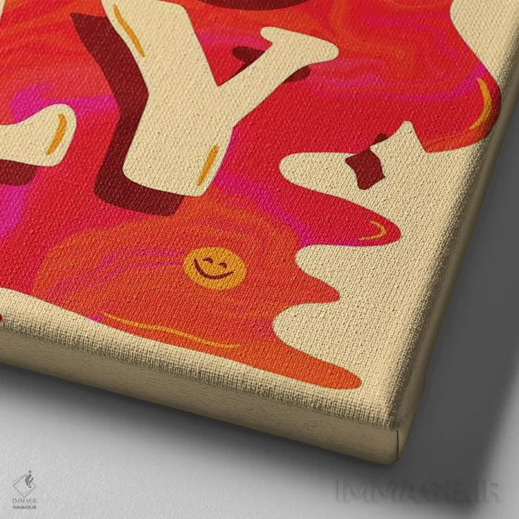 تابلو فقط احساسات مثبت اثر دودل بای مگ (استودیوی هنری) - نمای نزدیک بافت بوم