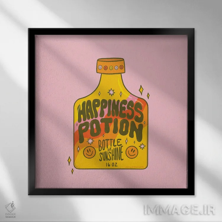 تابلو معجون خوشبختی اثر دودل بای مگ (استودیوی هنری) - نمای قابدار مشکی