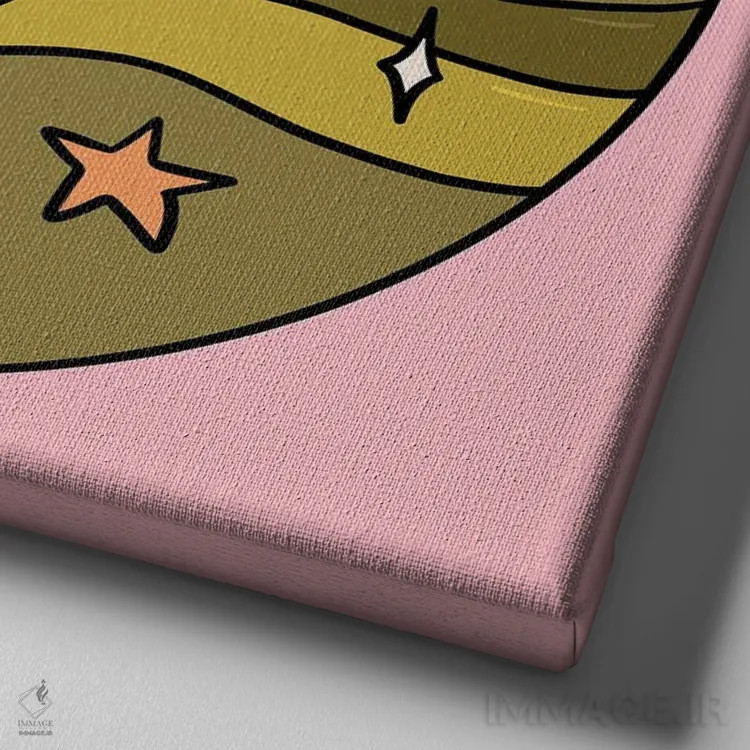 تابلو برج حوت (اسفند) اثر دودل بای مگ (استودیوی هنری) - نمای نزدیک بافت بوم