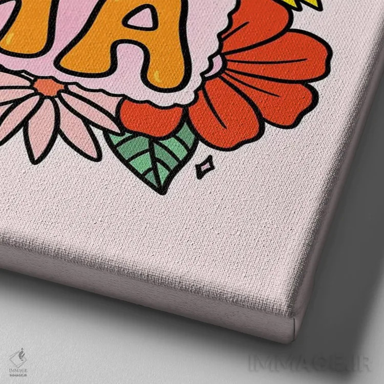 تابلو اینو از مامانم دارم اثر دودل بای مگ (استودیوی هنری) - نمای نزدیک بافت بوم