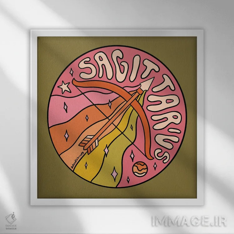 تابلو برج قوس (آذر) اثر دودل بای مگ (استودیوی هنری) - نمای قابدار سفید