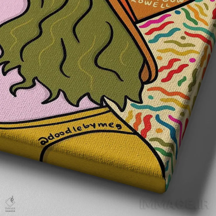 تابلو کالیدوسکوپ (وسیلهٔ تصویری با الگوهای رنگارنگ) اثر دودل بای مگ (استودیوی هنری) - نمای نزدیک بافت بوم