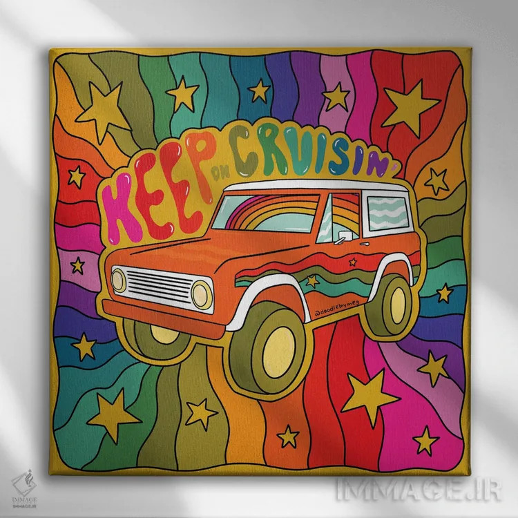 تابلو به حرکت ادامه بده اثر دودل بای مگ (استودیوی هنری) - نمای روبهرو روی دیوار