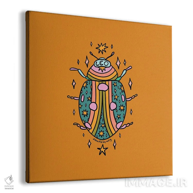 تابلو کفشدوزک متولد مرداد (برج اسد) اثر دودل بای مگ (استودیوی هنری) - نمای پرسپکتیو محصول