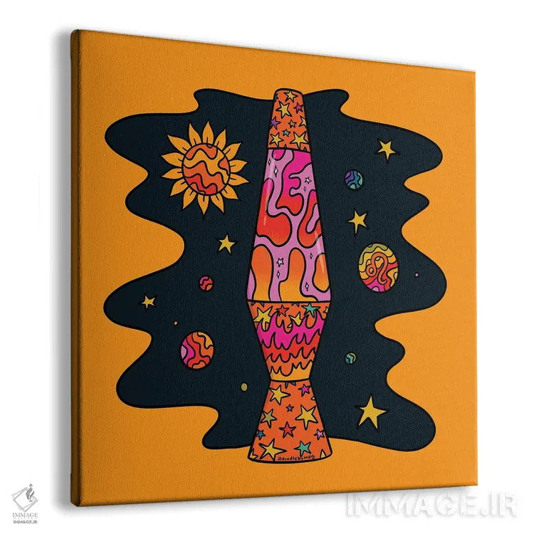 تابلو لامپ لاوا متولد مرداد (برج اسد) اثر دودل بای مگ (استودیوی هنری) - نمای پرسپکتیو محصول
