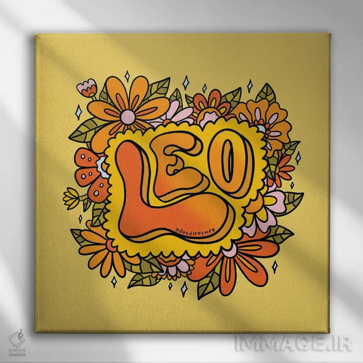 تابلو گلهای متولد مرداد (برج اسد) اثر دودل بای مگ (استودیوی هنری) - نمای روبهرو روی دیوار