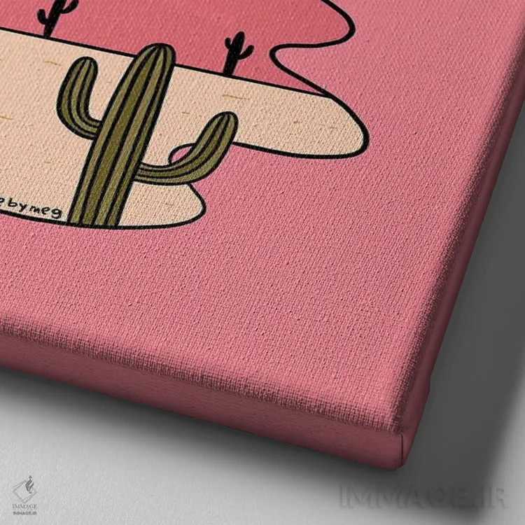 تابلو میخواهم بروم اثر دودل بای مگ (استودیوی هنری) - نمای نزدیک بافت بوم