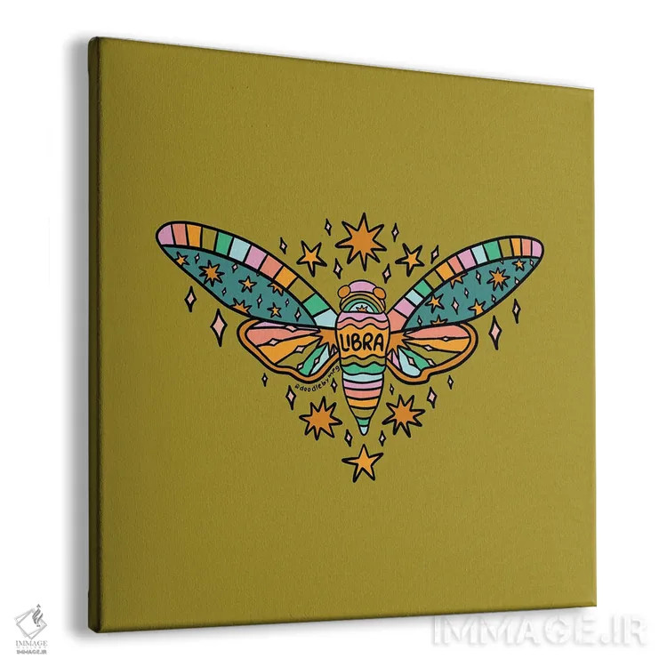 تابلو سنجاقک متولد مهر (برج میزان) اثر دودل بای مگ (استودیوی هنری) - نمای پرسپکتیو محصول