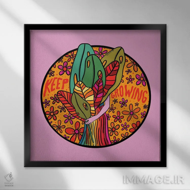 تابلو به رشد ادامه بده اثر دودل بای مگ (استودیوی هنری) - نمای قابدار مشکی