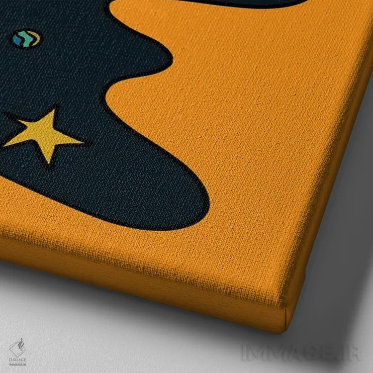 تابلو لامپ لاوا متولد مرداد (برج اسد) اثر دودل بای مگ (استودیوی هنری) - نمای نزدیک بافت بوم