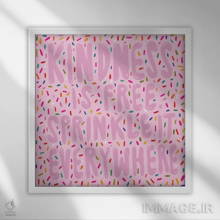 تابلو پاشیدن مهربانی اثر دودل بای مگ (استودیوی هنری) - نمای قابدار سفید