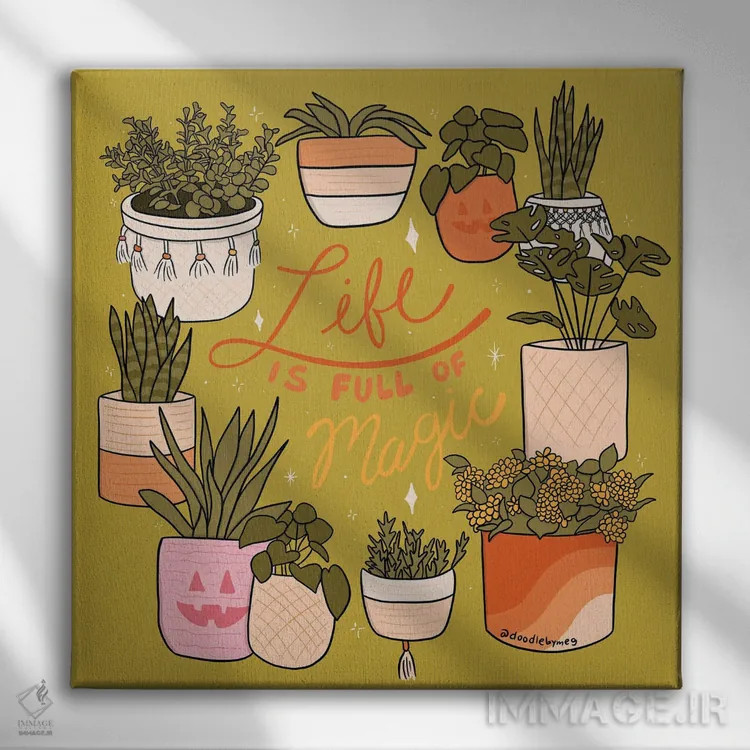 تابلو زندگی پر از جادوست اثر دودل بای مگ (استودیوی هنری) - نمای روبهرو روی دیوار