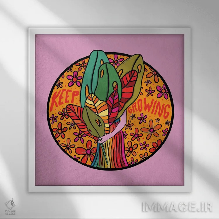 تابلو به رشد ادامه بده اثر دودل بای مگ (استودیوی هنری) - نمای قابدار سفید