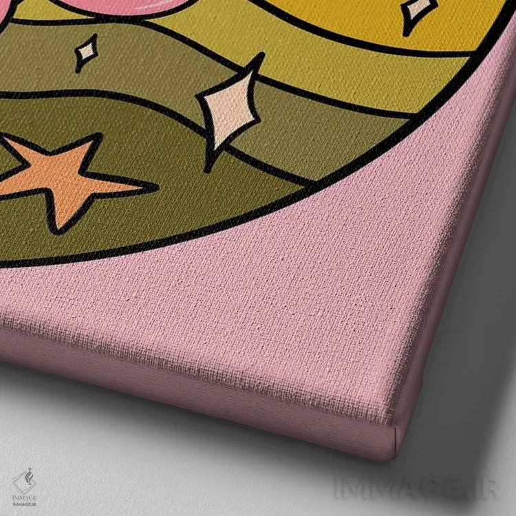 تابلو برج ثور (اردیبهشت) اثر دودل بای مگ (استودیوی هنری) - نمای نزدیک بافت بوم