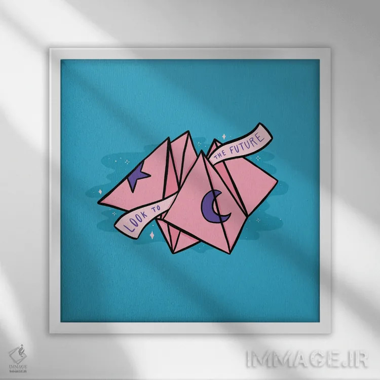 تابلو شکارچی اوشی (بازی کاغذی کودکان) اثر دودل بای مگ (استودیوی هنری) - نمای قابدار سفید