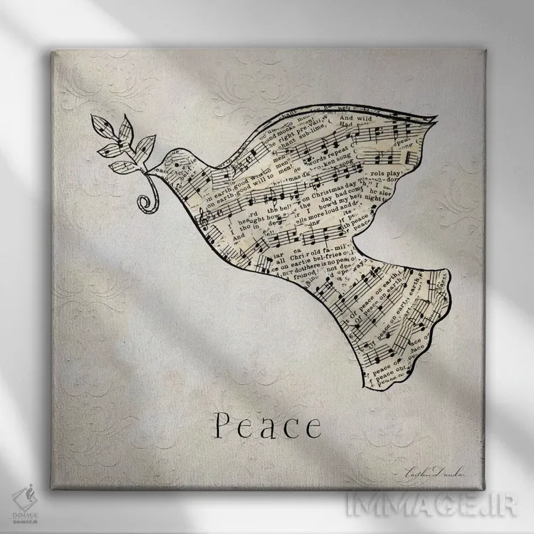 تابلو کریسمس قدیمی، آرامش اثر کیتلین داندون - نمای روبهرو روی دیوار