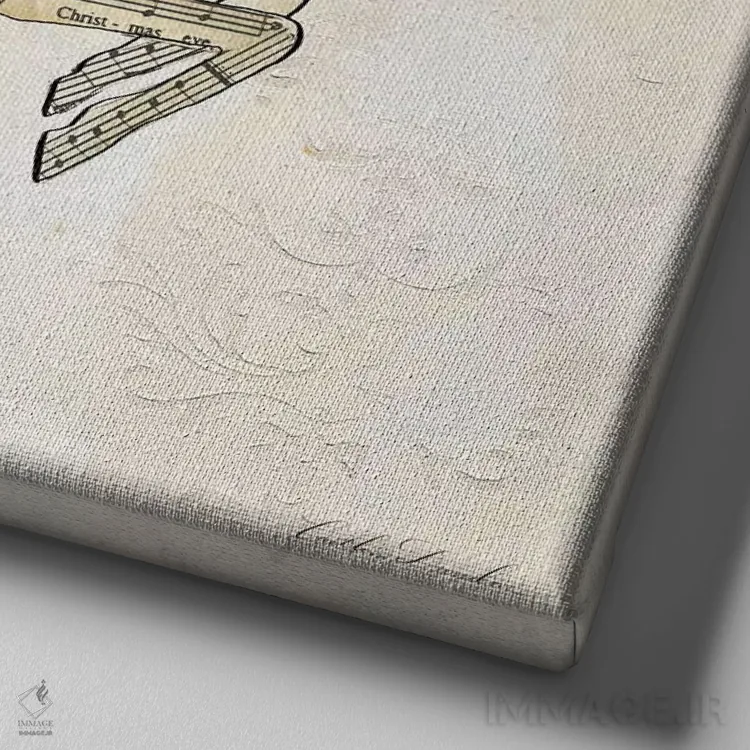 تابلو کریسمس قدیمی، باور اثر کیتلین داندون - نمای نزدیک بافت بوم