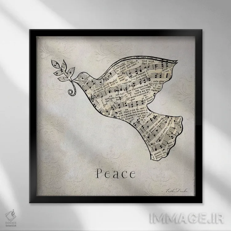 تابلو کریسمس قدیمی، آرامش اثر کیتلین داندون - نمای قابدار مشکی