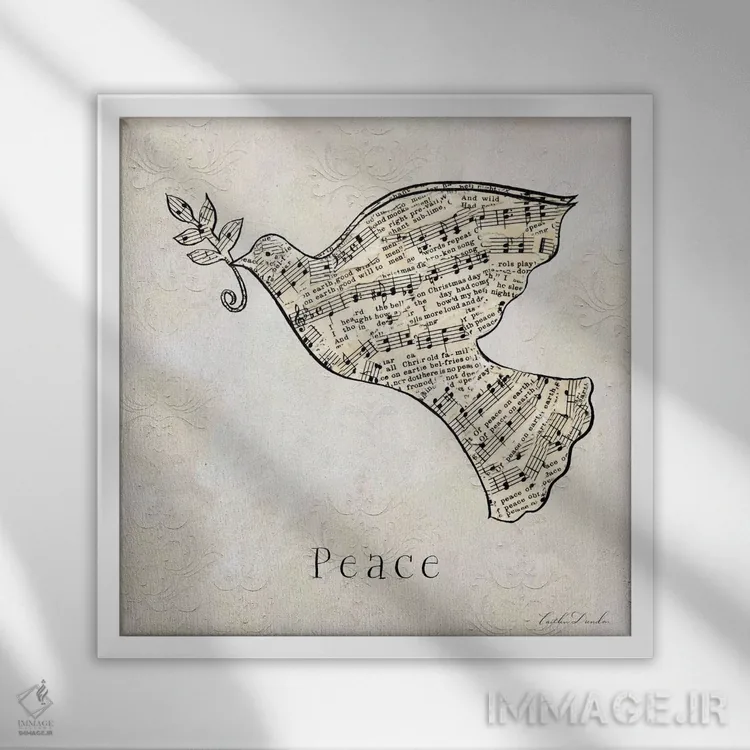 تابلو کریسمس قدیمی، آرامش اثر کیتلین داندون - نمای قابدار سفید