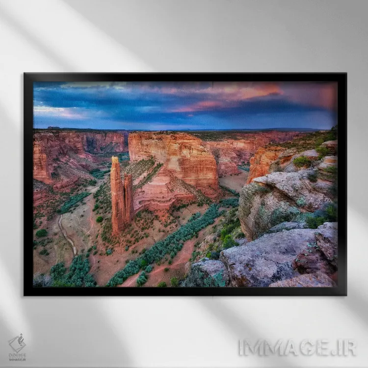 تابلو نمای دره VIII اثر دیوید دروست - نمای قابدار مشکی