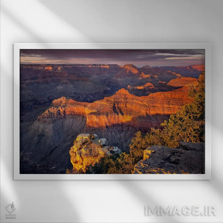 تابلو نمای دره X اثر دیوید دروست - نمای قابدار سفید