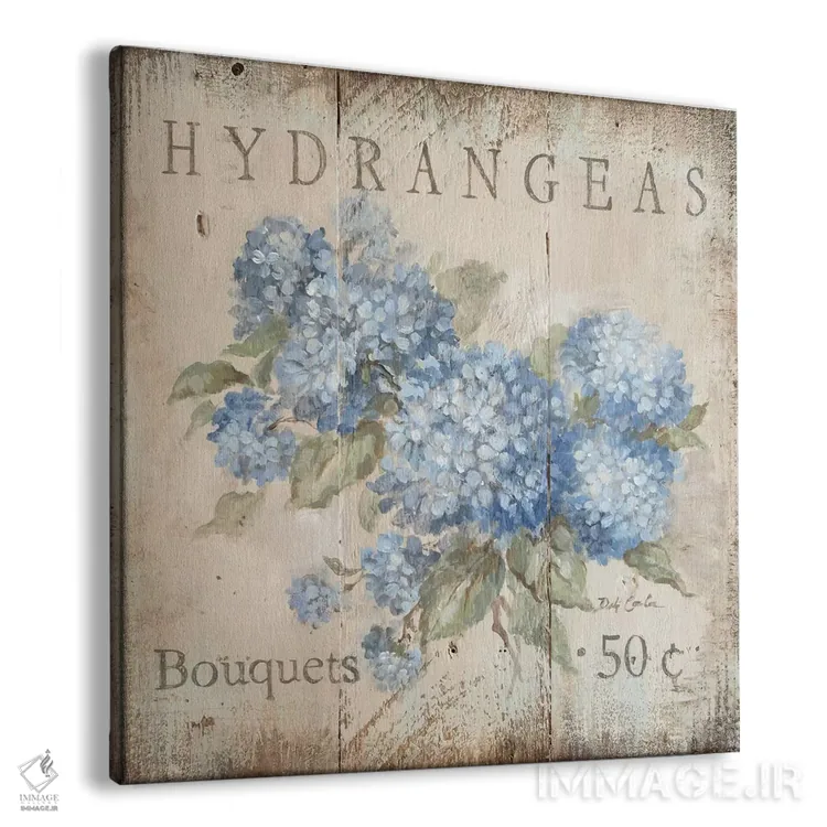 تابلو دستهگلهای ادریسی (پنجاه سنت) اثر دبی کولز - نمای پرسپکتیو محصول